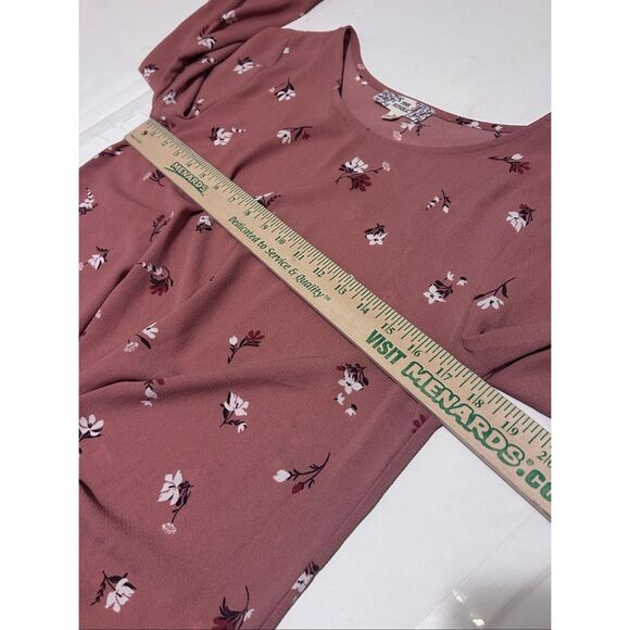 Pink Republic Knotted Hem Top Size S Round Neckline Floral Print 3/4 Sleeves - Picture 6 of 10
